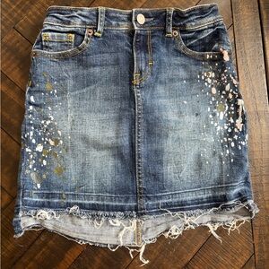 Gymboree Blue Denim Mini Skirt with Paint Splatter